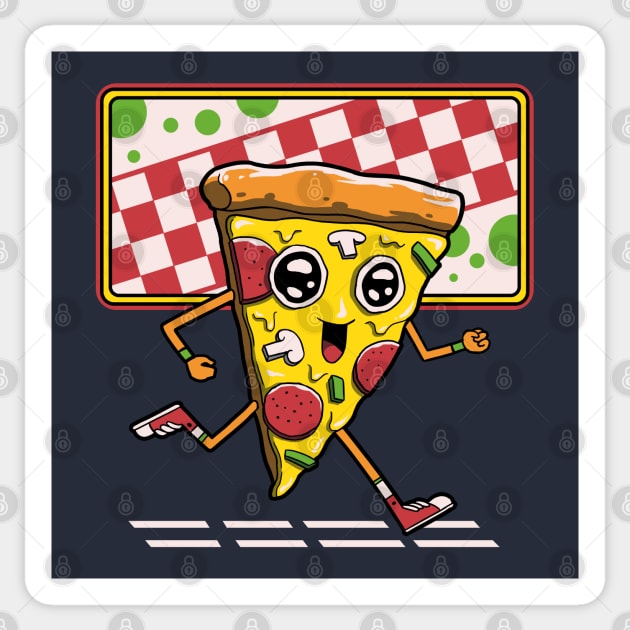 Pizza Run Sticker by Vincent Trinidad Art